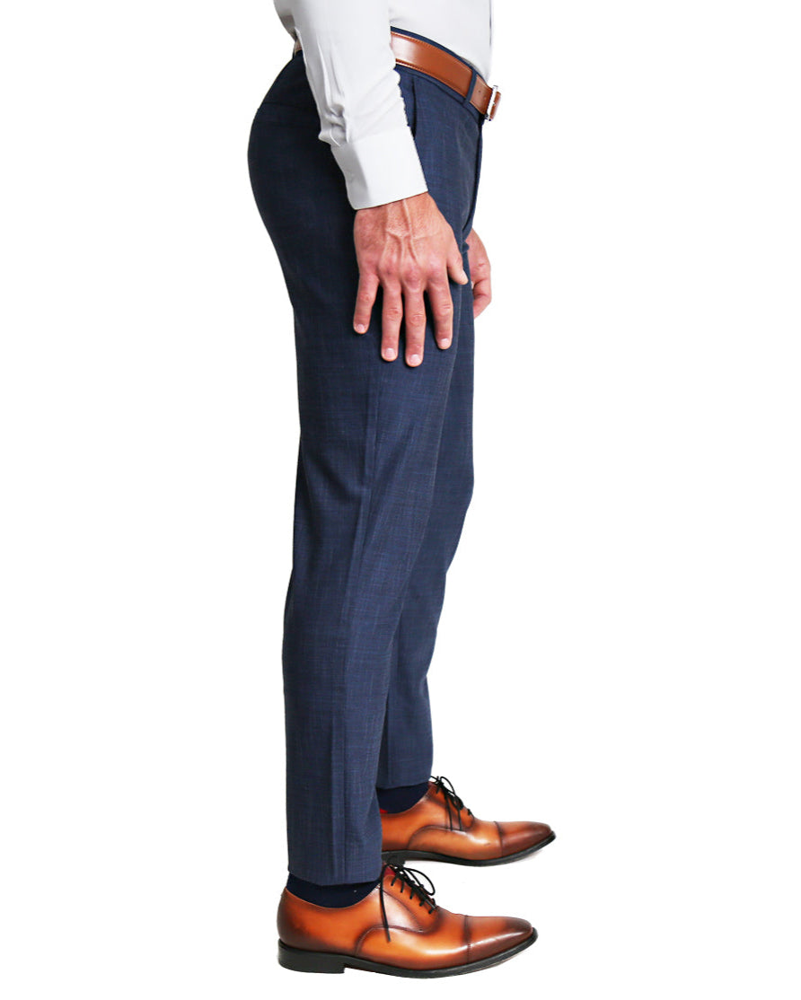 Athletic Fit Stretch Suit - Heathered Navy
