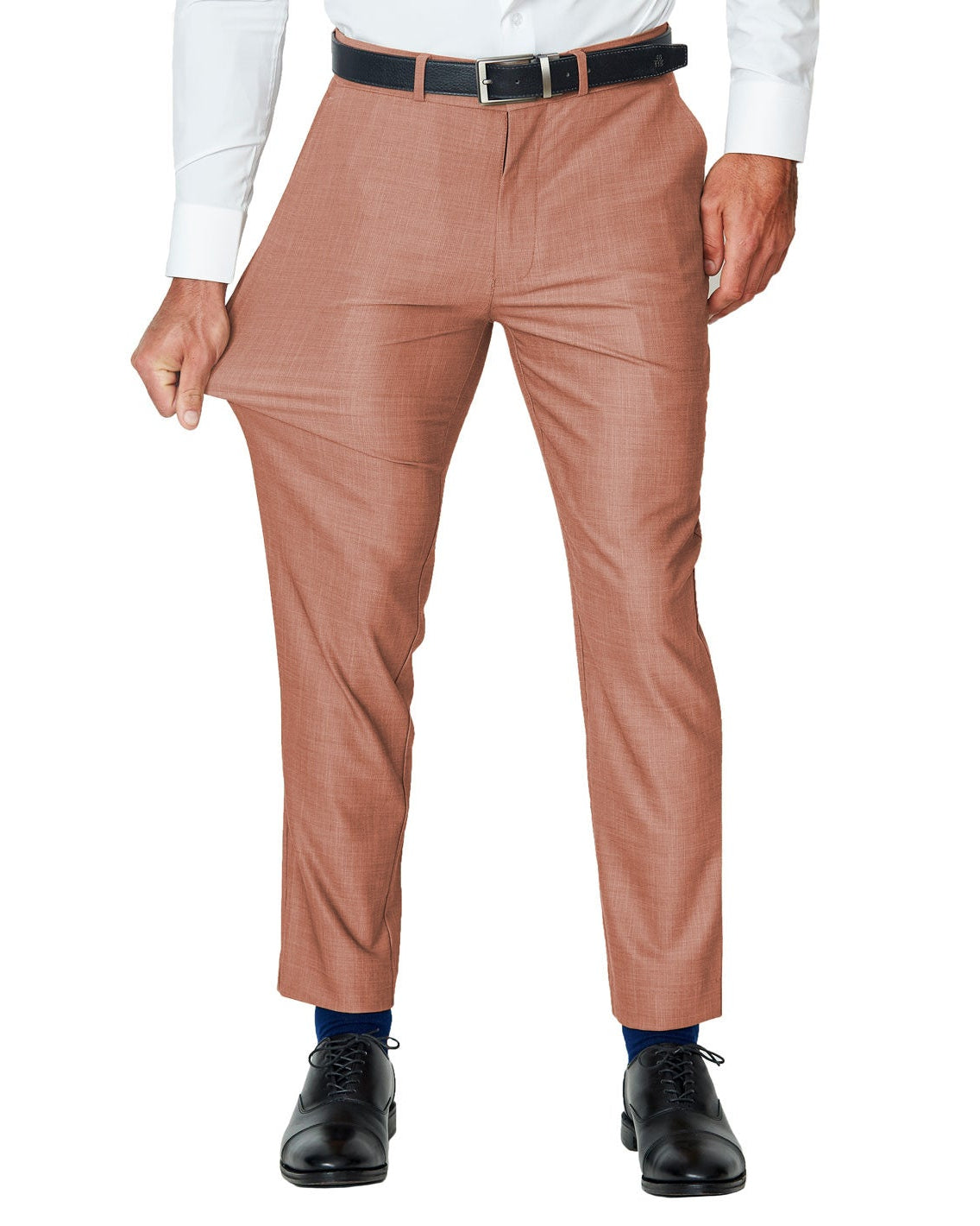 Athletic Fit Stretch Suit - Heathered Salmon