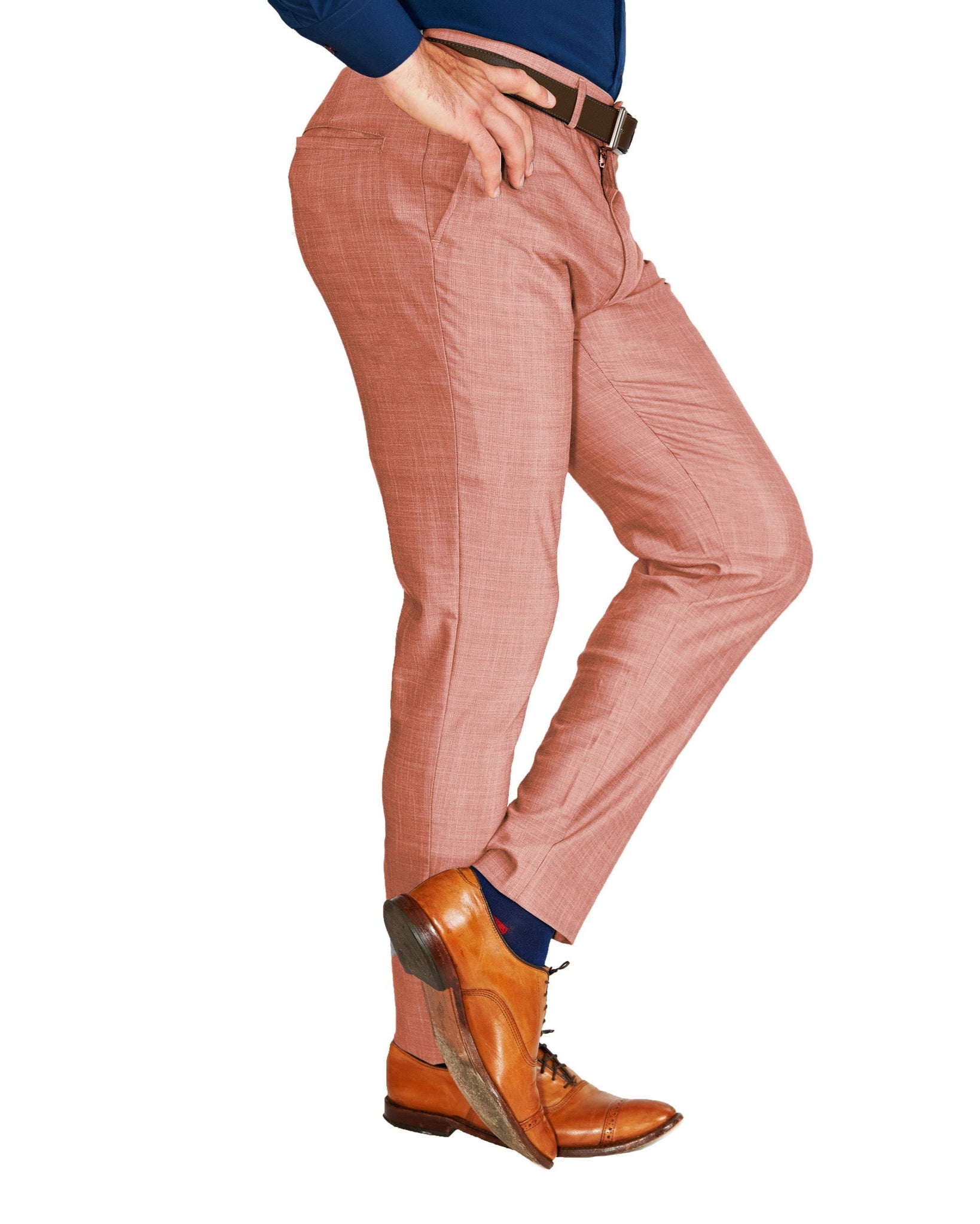 Athletic Fit Stretch Suit - Heathered Salmon
