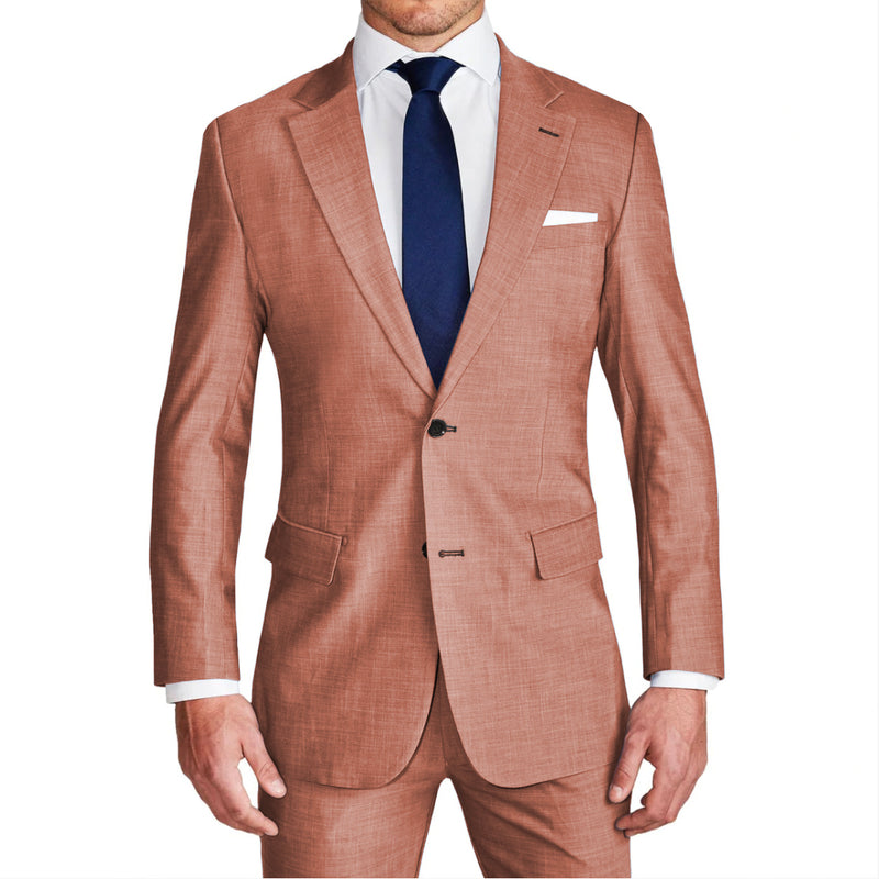 Athletic Fit Stretch Suit - Heathered Salmon