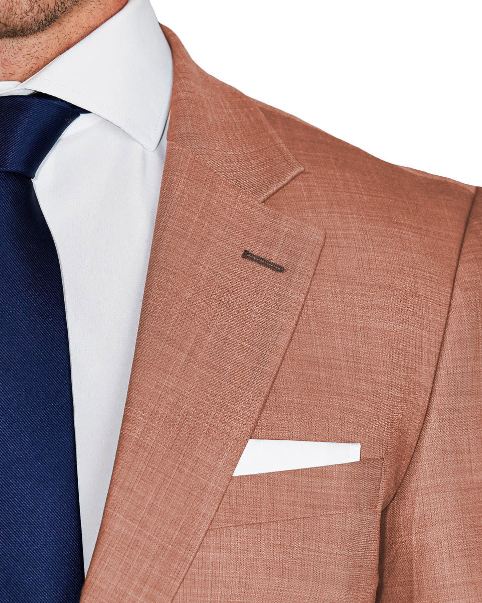 Athletic Fit Stretch Suit - Heathered Salmon