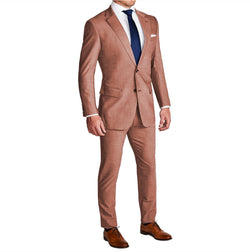 Athletic Fit Stretch Suit - Heathered Salmon (Special Order: 5-Week Lead-Time)