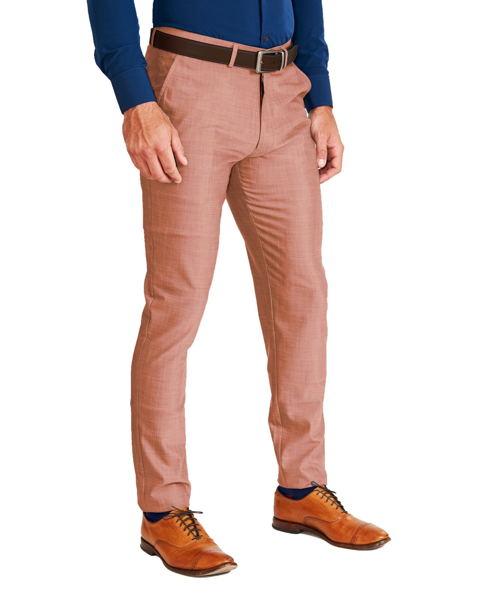 Athletic Fit Stretch Suit - Heathered Salmon