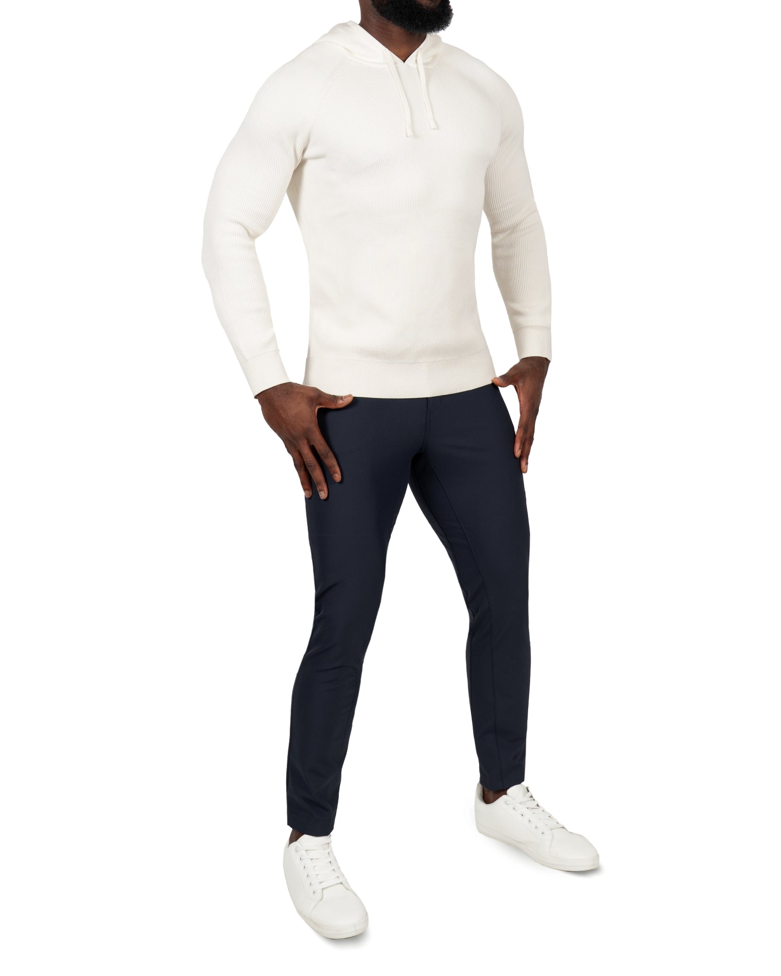 Heavy Knit Hoodie - Cream