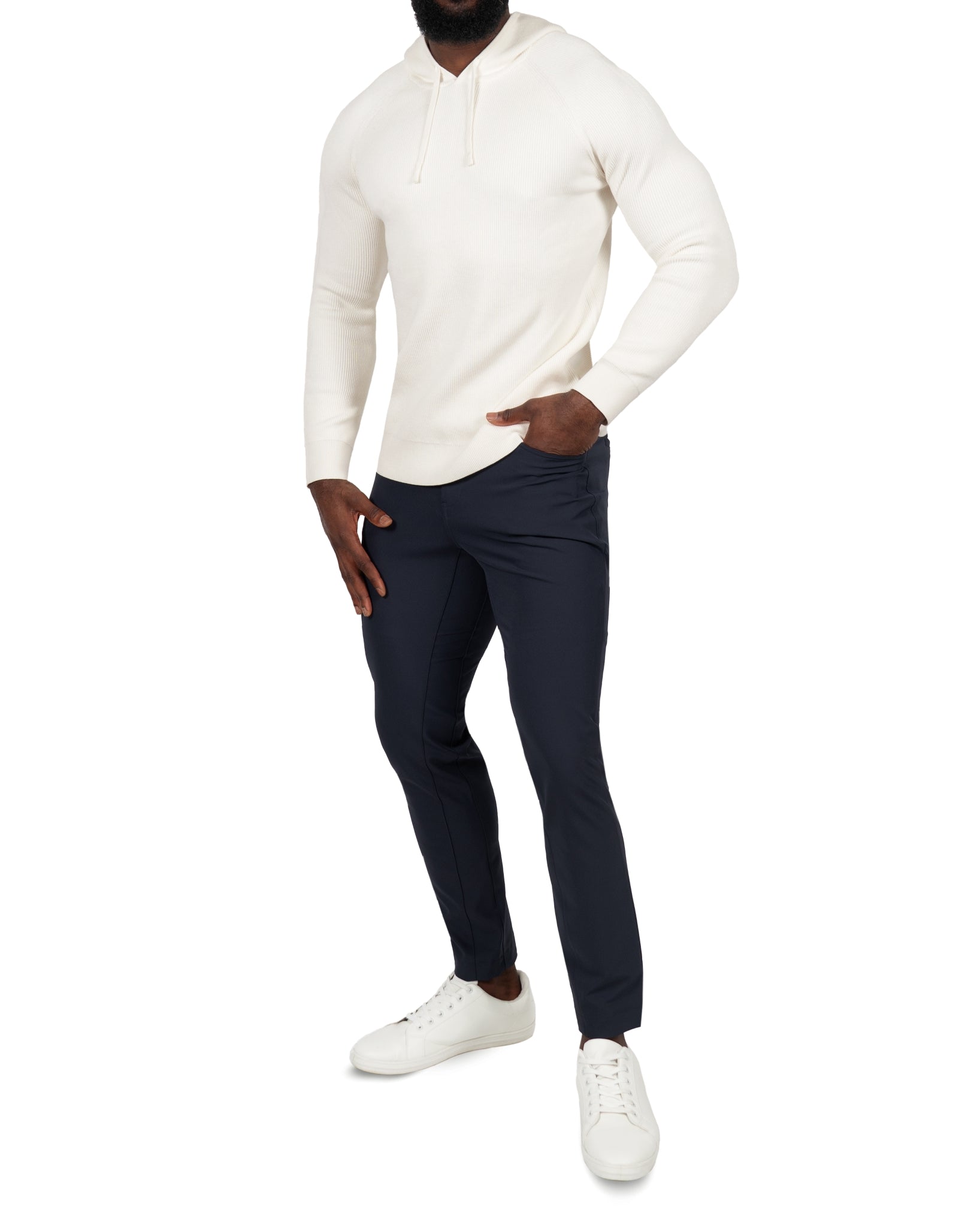 Heavy Knit Hoodie - Cream