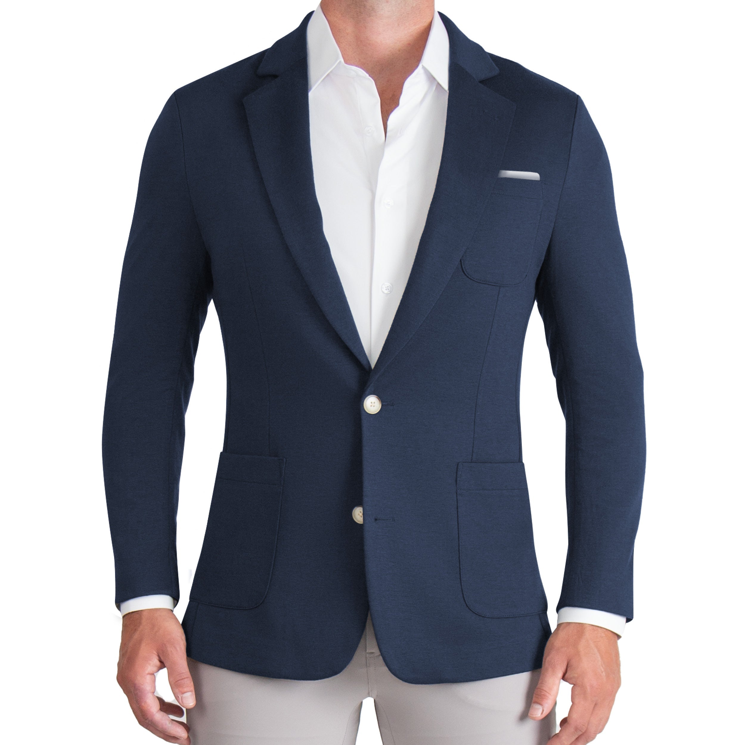 Athletic Fit Knit Blazer - Navy