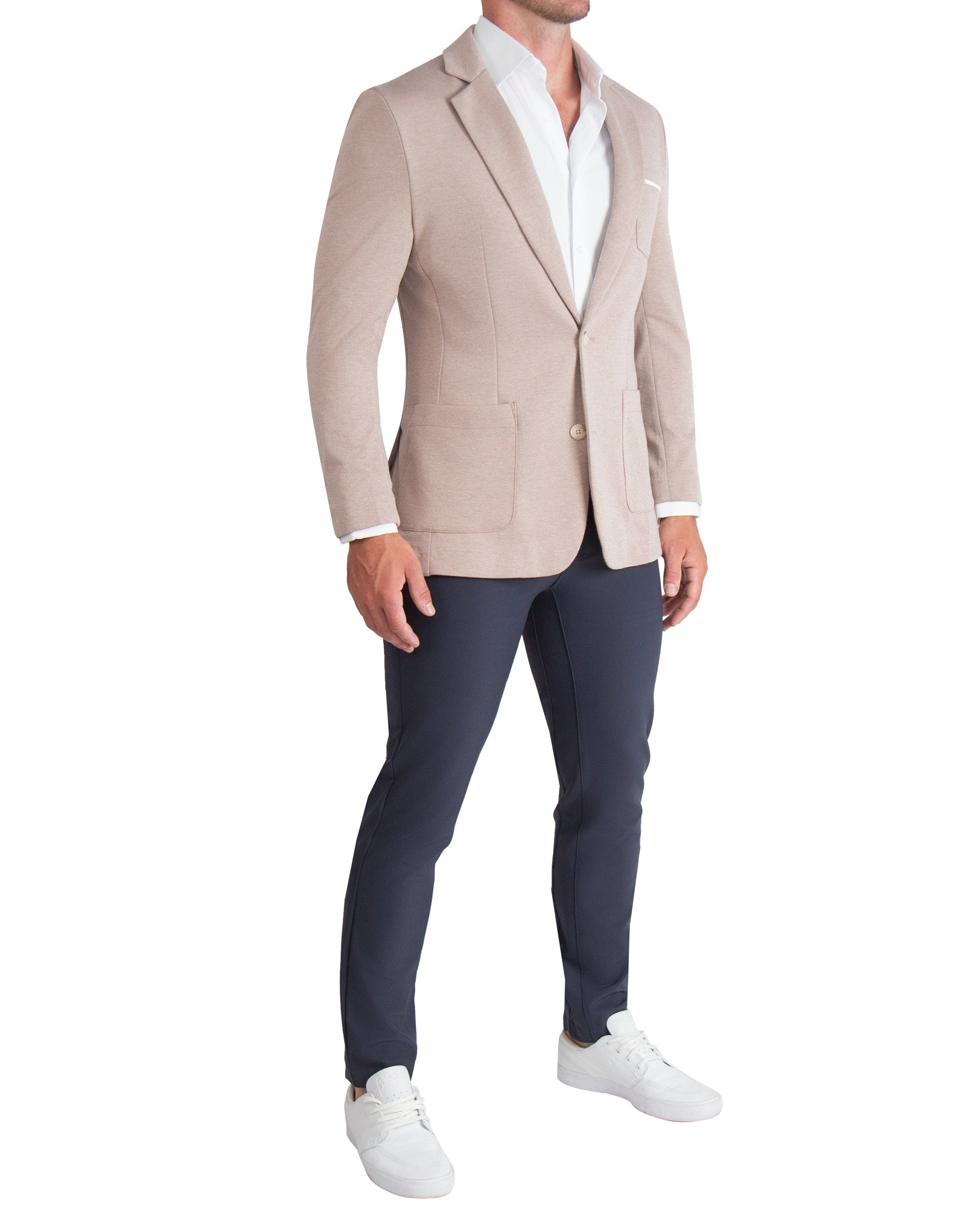 Athletic Fit Knit Blazer - Desert Taupe