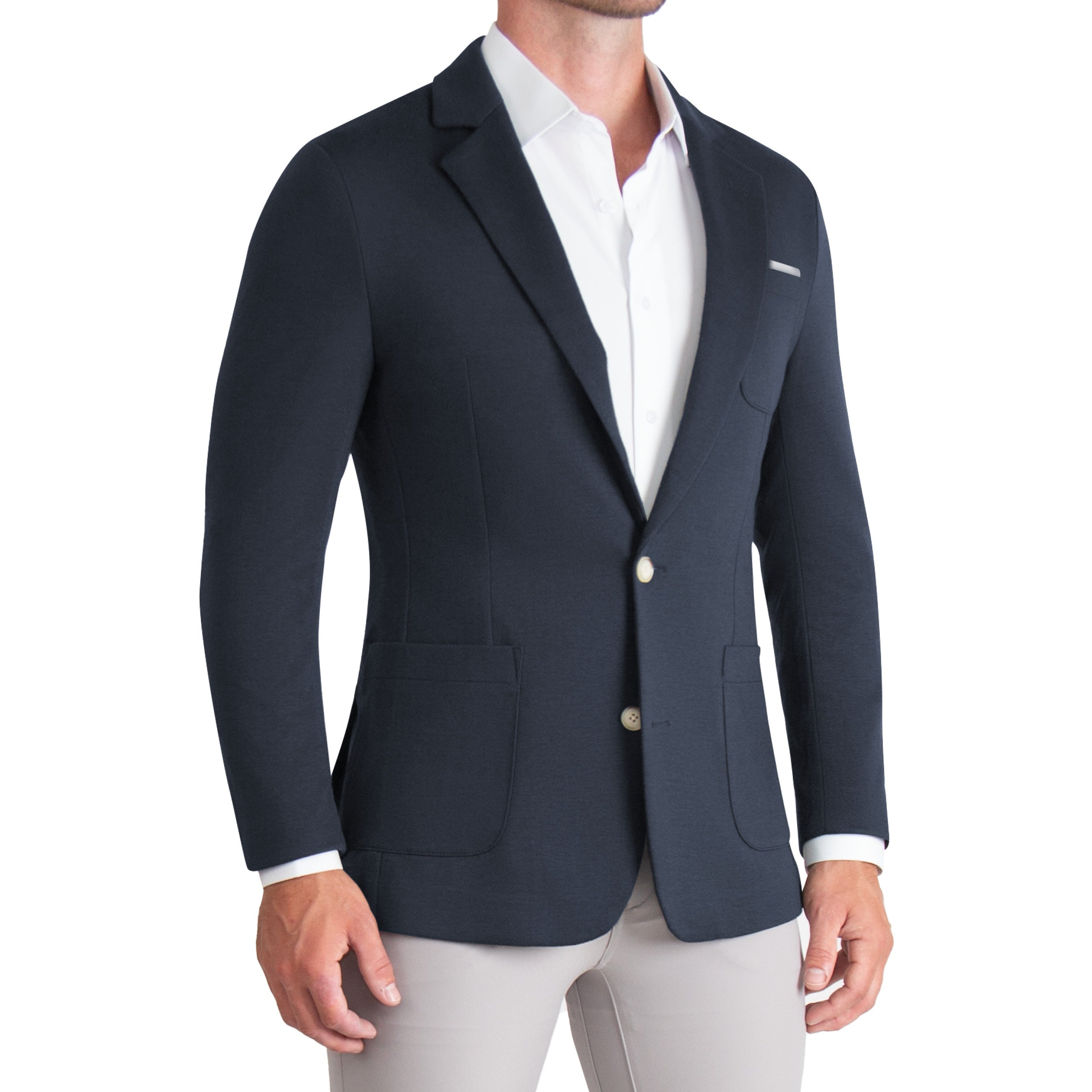 Athletic Fit Knit Blazer - Navy