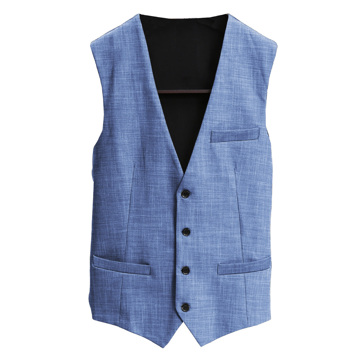 Athletic Fit Stretch Suit Vest - Heathered Light Blue