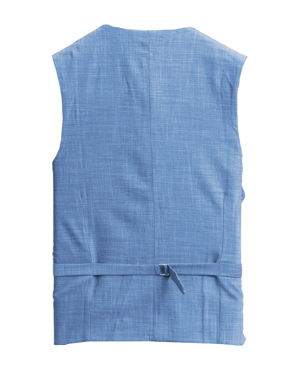 Athletic Fit Stretch Suit Vest - Heathered Light Blue