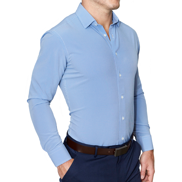 "The Merrill" Blue Microcheck - Classic Fit