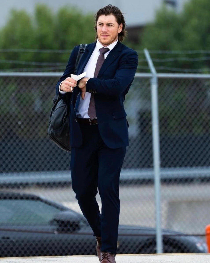 Athletic Fit Stretch Blazer - Navy
