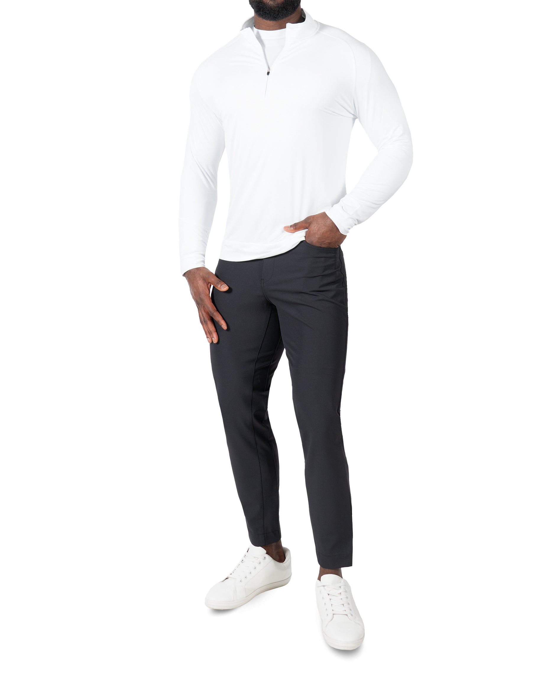 Tech Quarter Zip - White