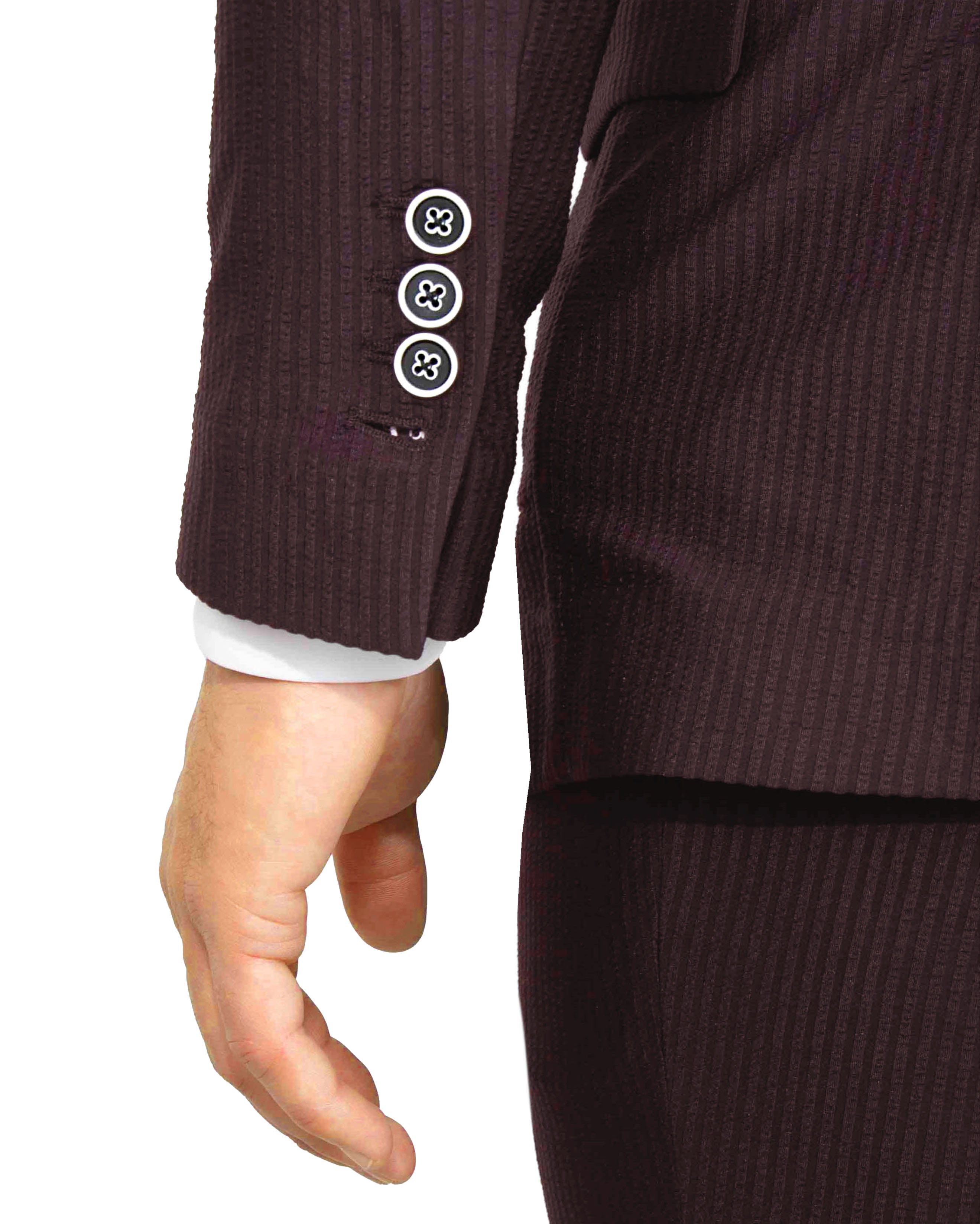 Athletic Fit Stretch Blazer - Plum Seersucker