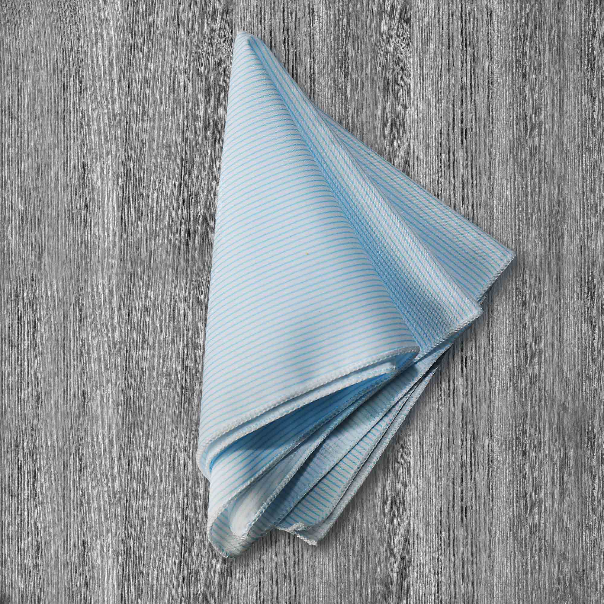 Pocket Square - Light Blue Pinstripe