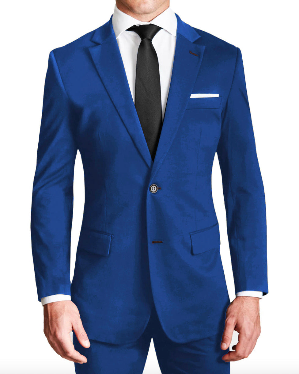 Athletic Fit Stretch Suit - Solid Royal Blue
