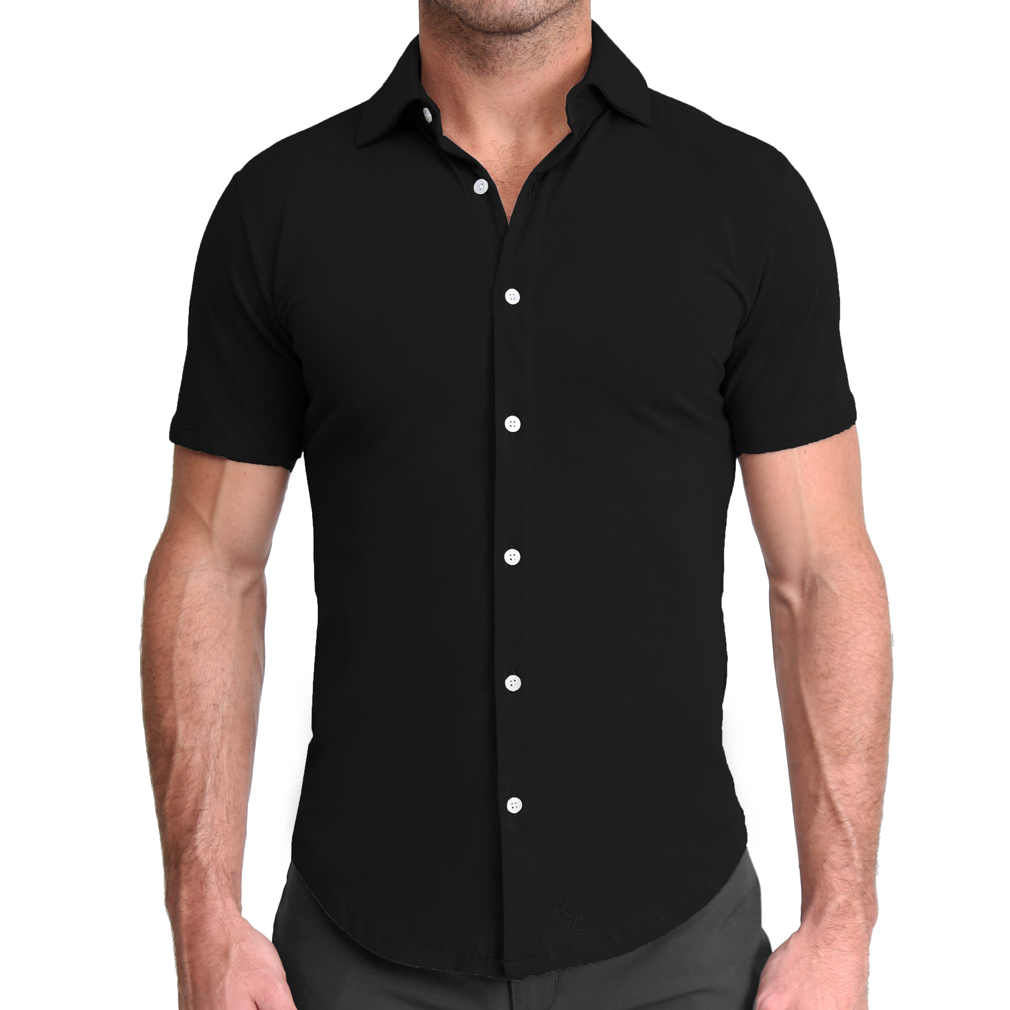 "The Roth" Black Short Sleeve Button Down