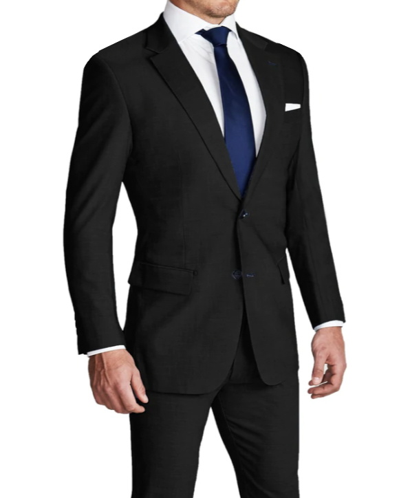 Athletic Fit Stretch Suit - Heathered Charcoal