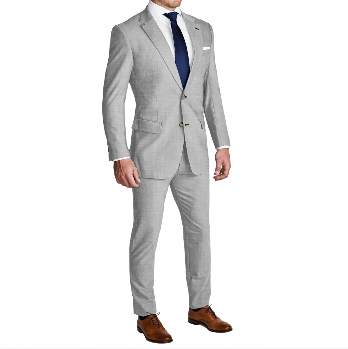 Athletic Fit Stretch Blazer - Lightweight Heathered Light Grey