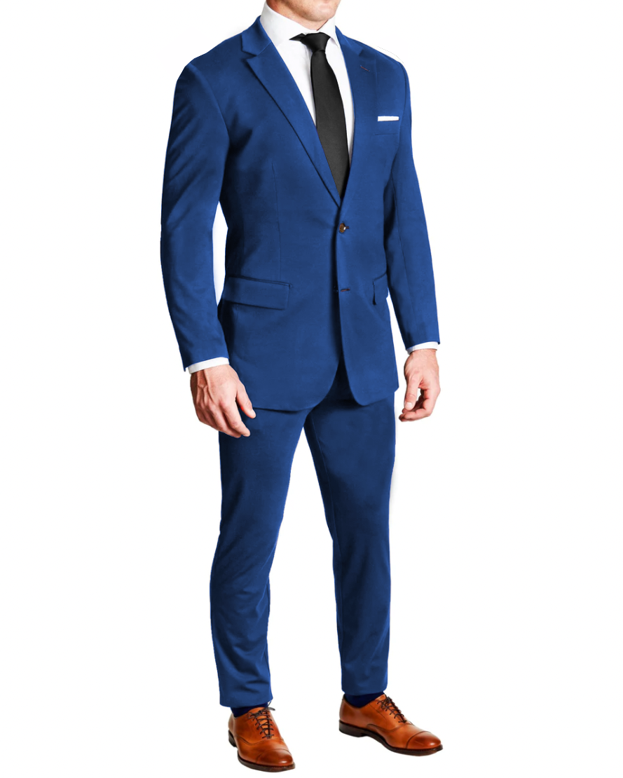 Athletic Fit Stretch Suit - Solid Royal Blue