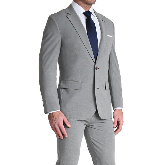 Athletic Fit Stretch Suit - Lightweight Heathered Smoked Grey