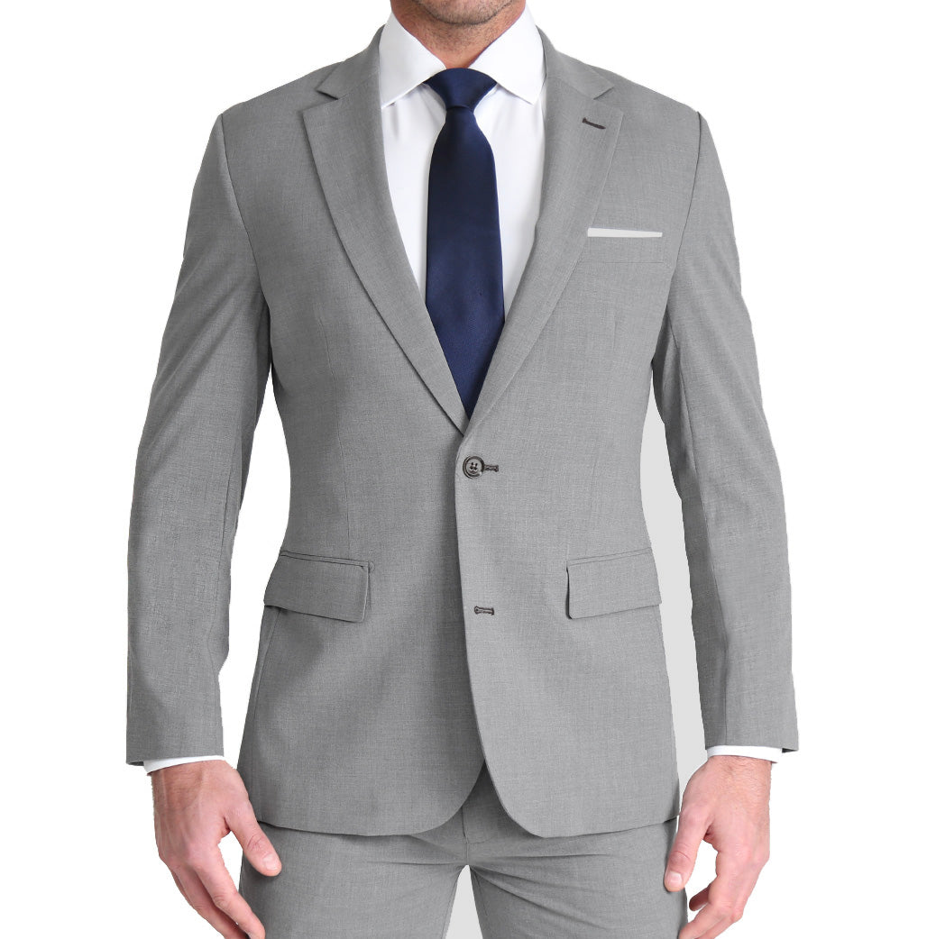 Athletic Fit Stretch Blazer - Lightweight Heathered Smoked Grey