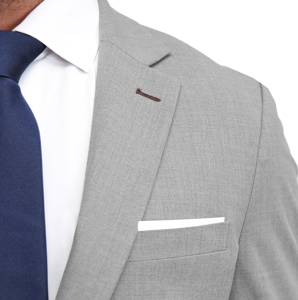 Athletic Fit Stretch Blazer - Lightweight Heathered Smoked Grey