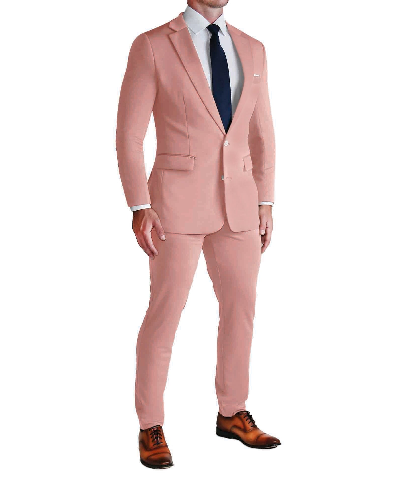 Athletic Fit Stretch Suit - Solid Rose