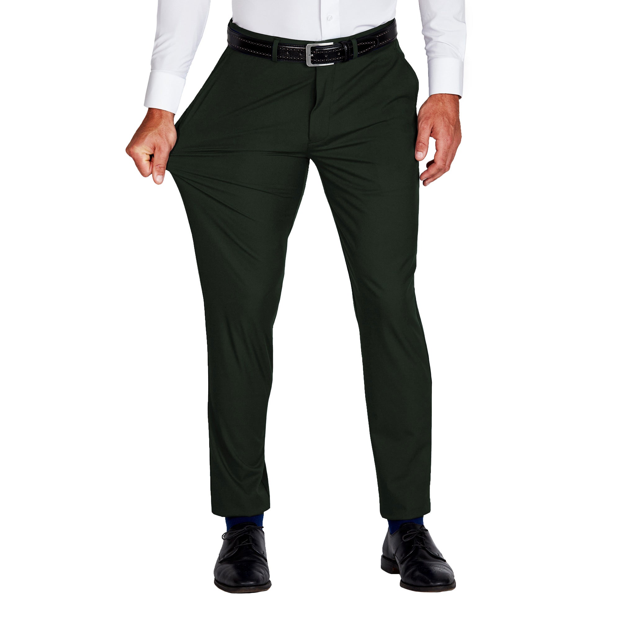 Athletic Fit Stretch Suit - Solid Hunter Green