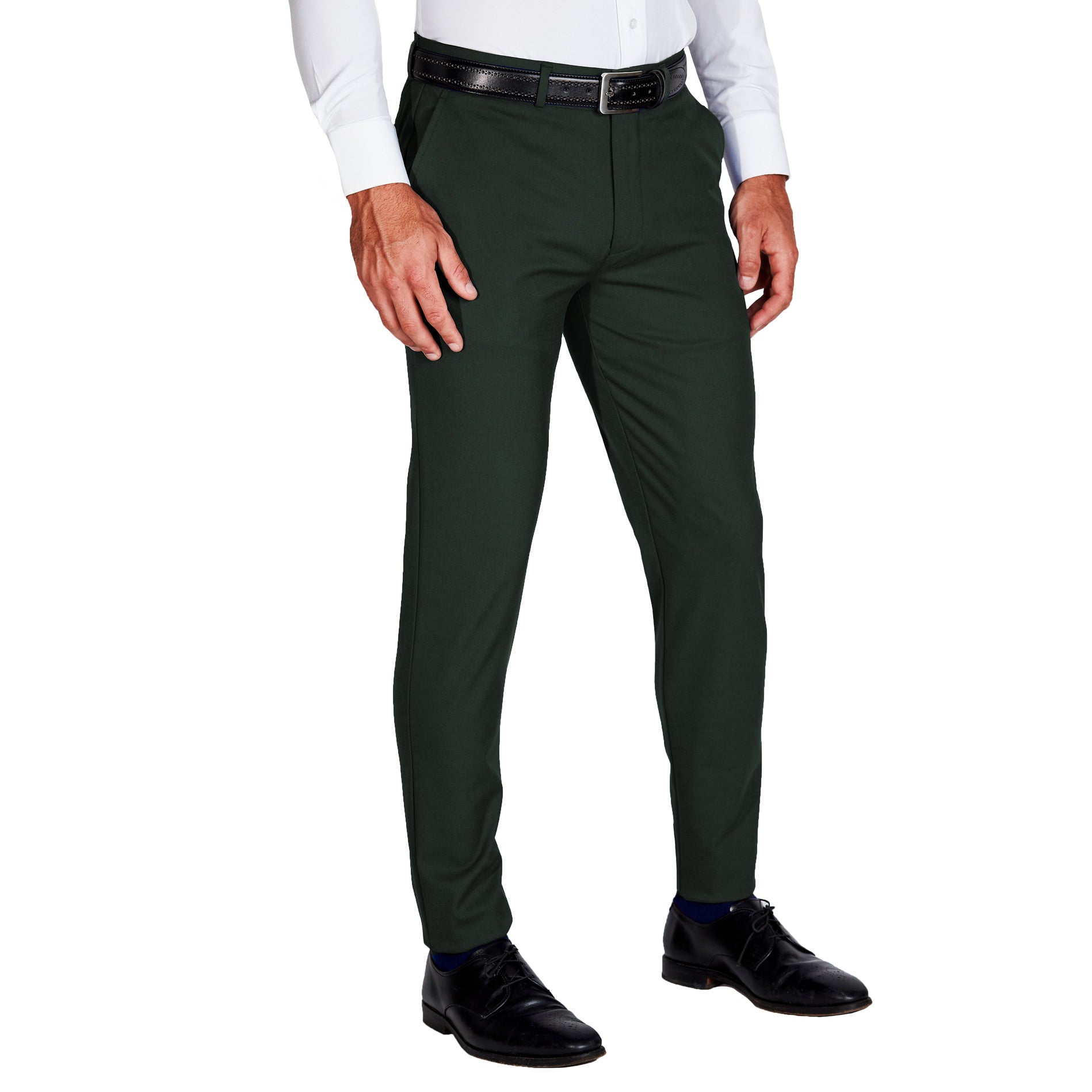 Athletic Fit Stretch Suit - Solid Hunter Green