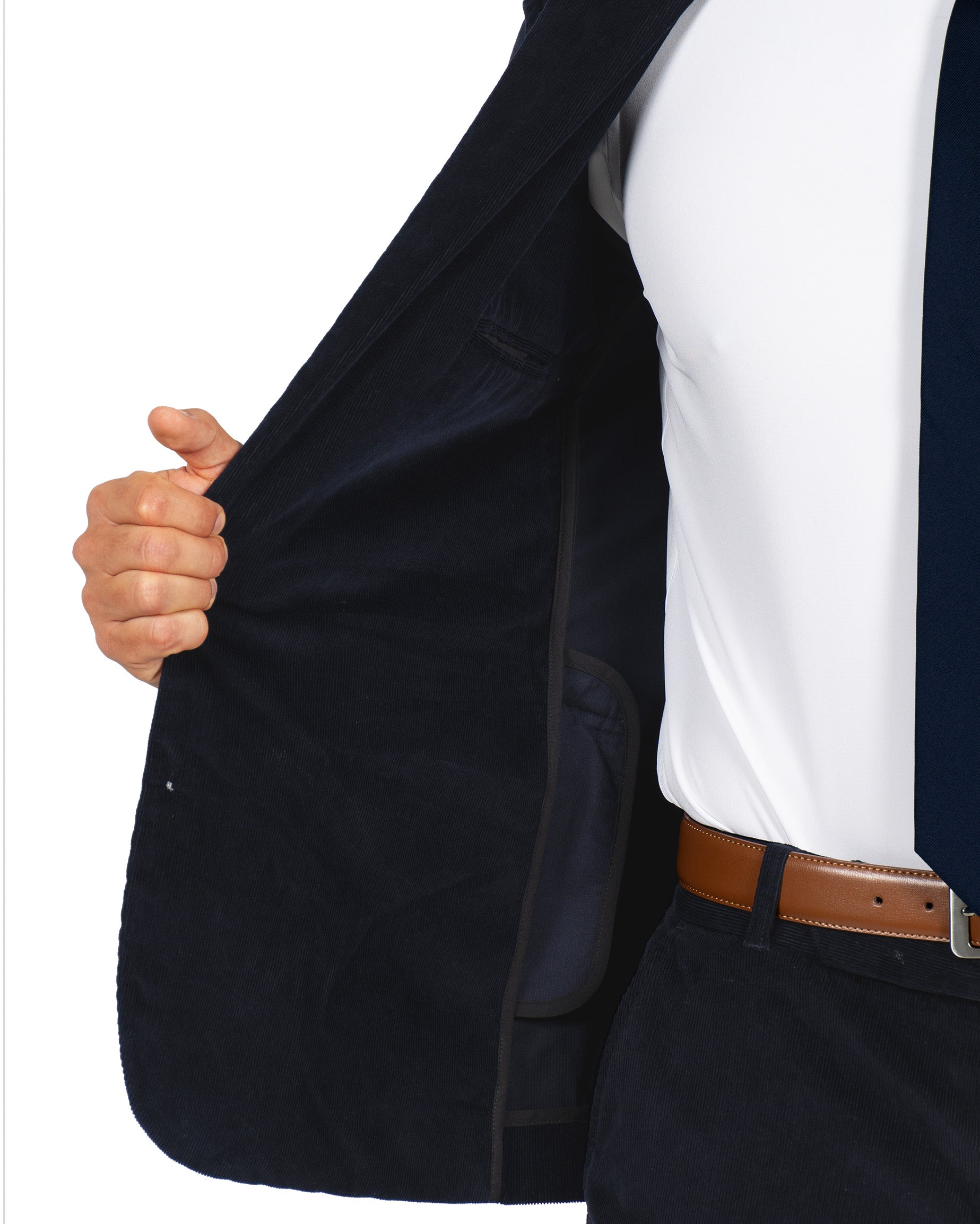 Unstructured Corduroy Blazer - Dark Navy