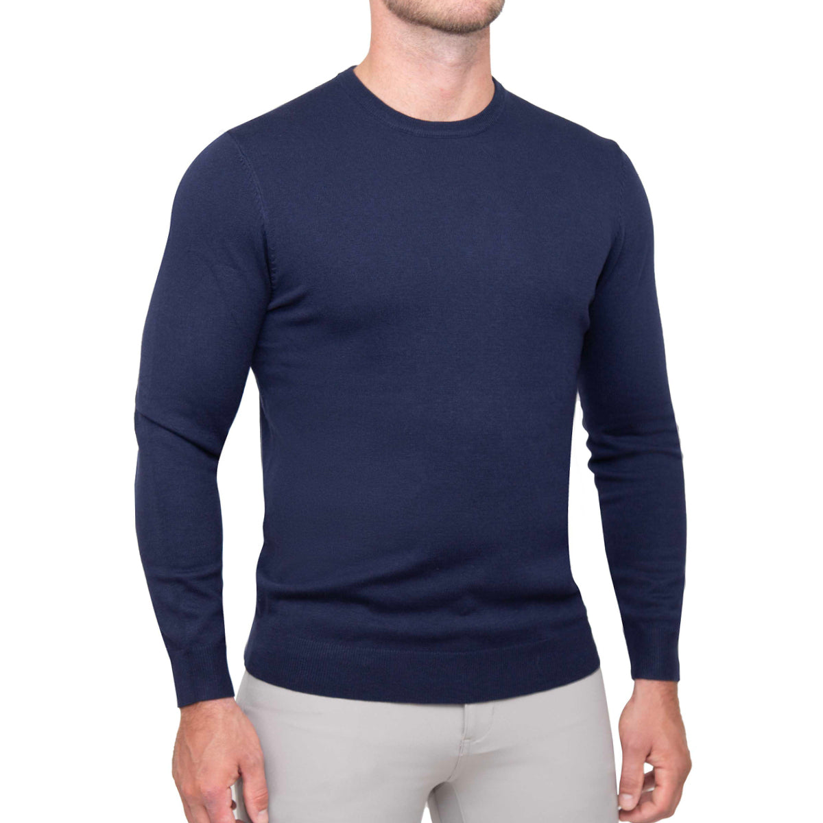 Mid-Weight Wool Crewneck - Navy