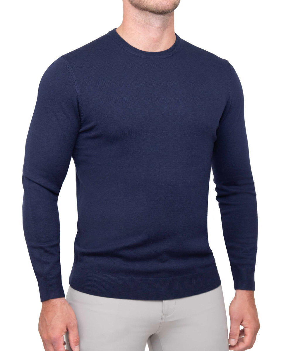 Mid-Weight Wool Crewneck - Navy
