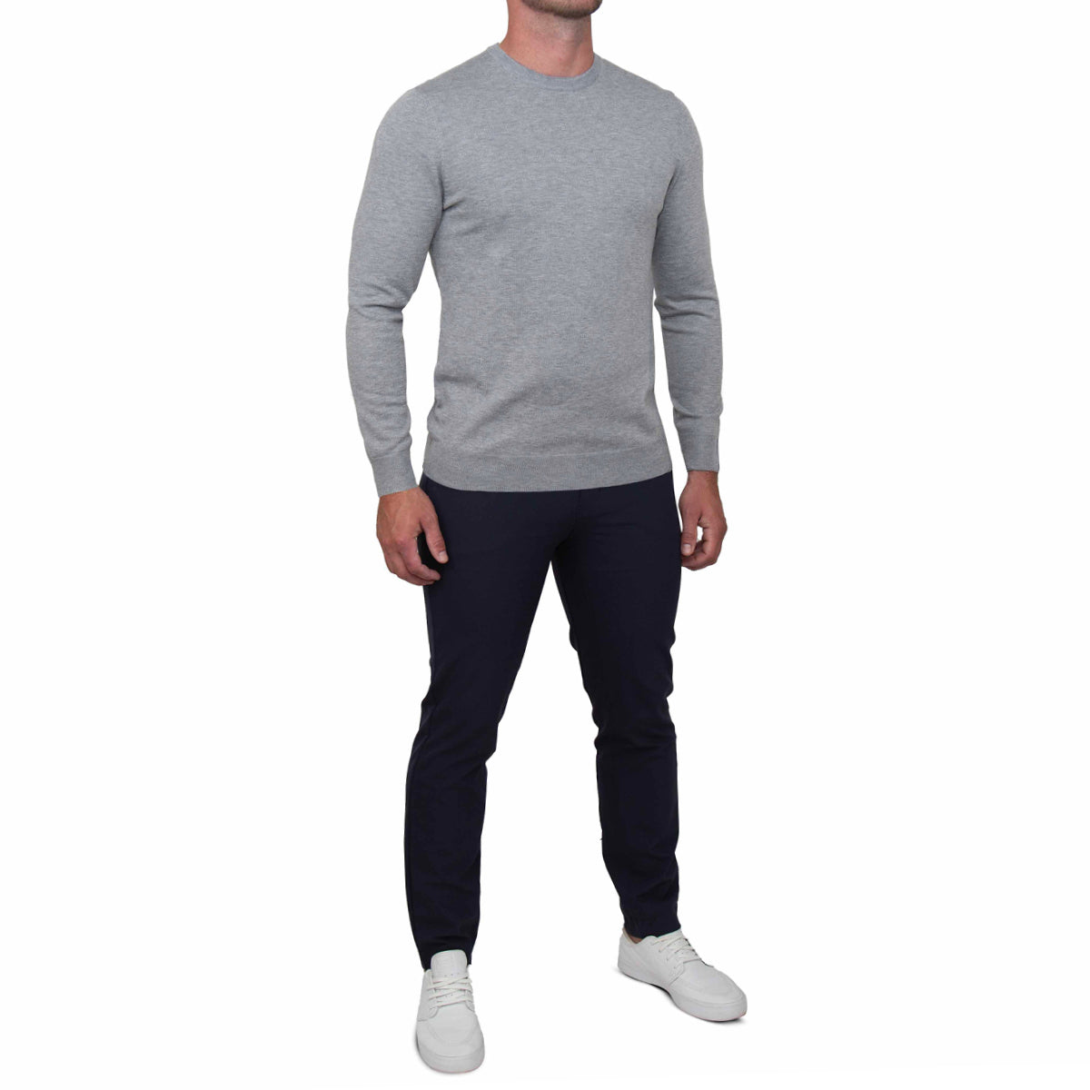 Mid-Weight Wool Crewneck - Grey