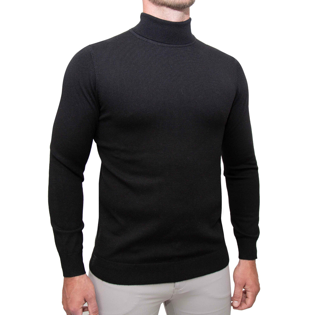 Mid-Weight Wool Turtleneck - Black