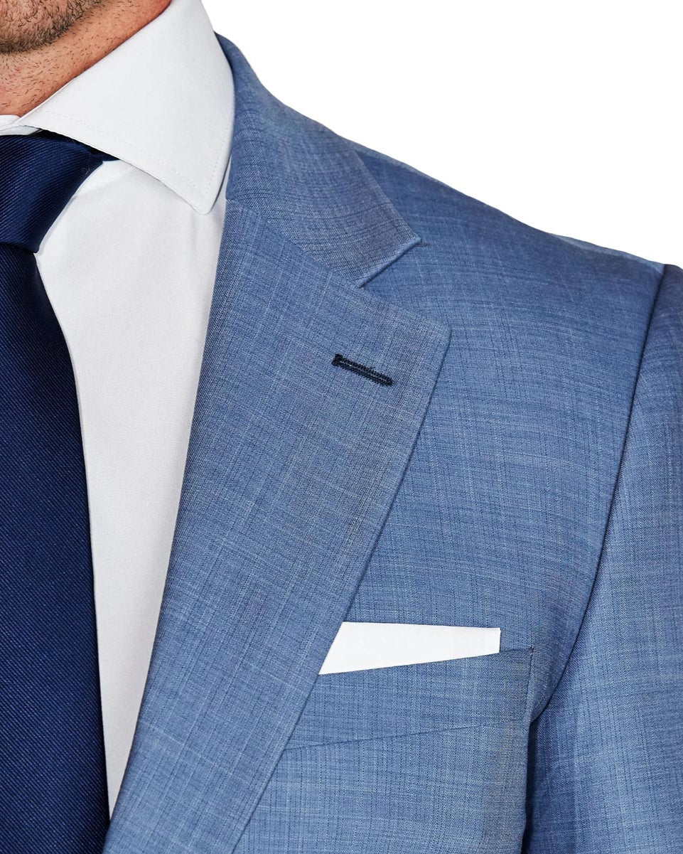 Athletic Fit Stretch Blazer - Heathered Light Blue
