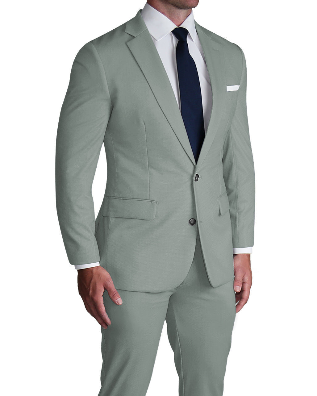 Athletic Fit Stretch Suit - Solid Dusty Sage