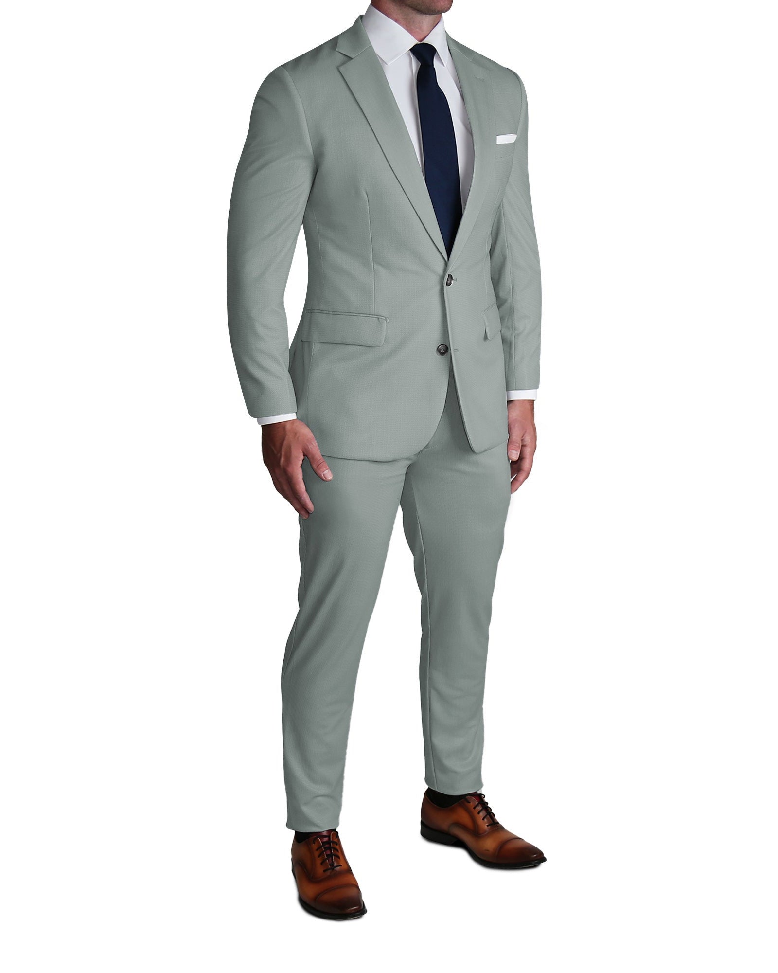 Athletic Fit Stretch Suit - Solid Dusty Sage