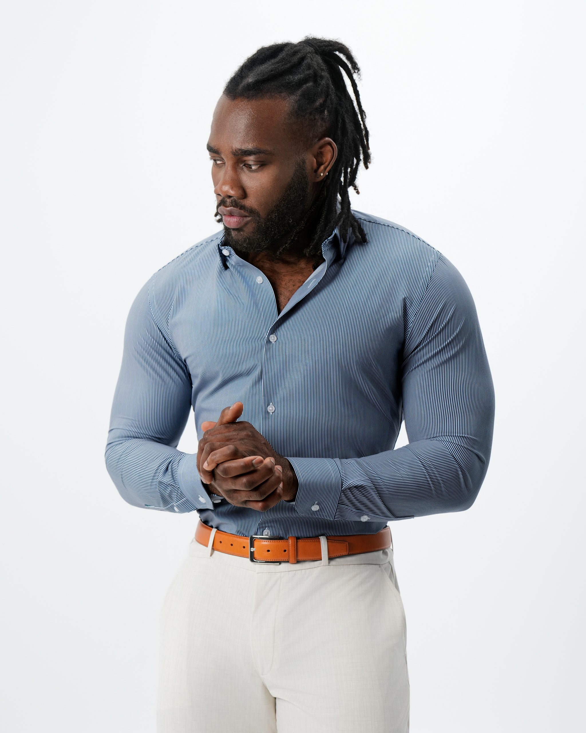 "The Hugo" Navy Pinstripe