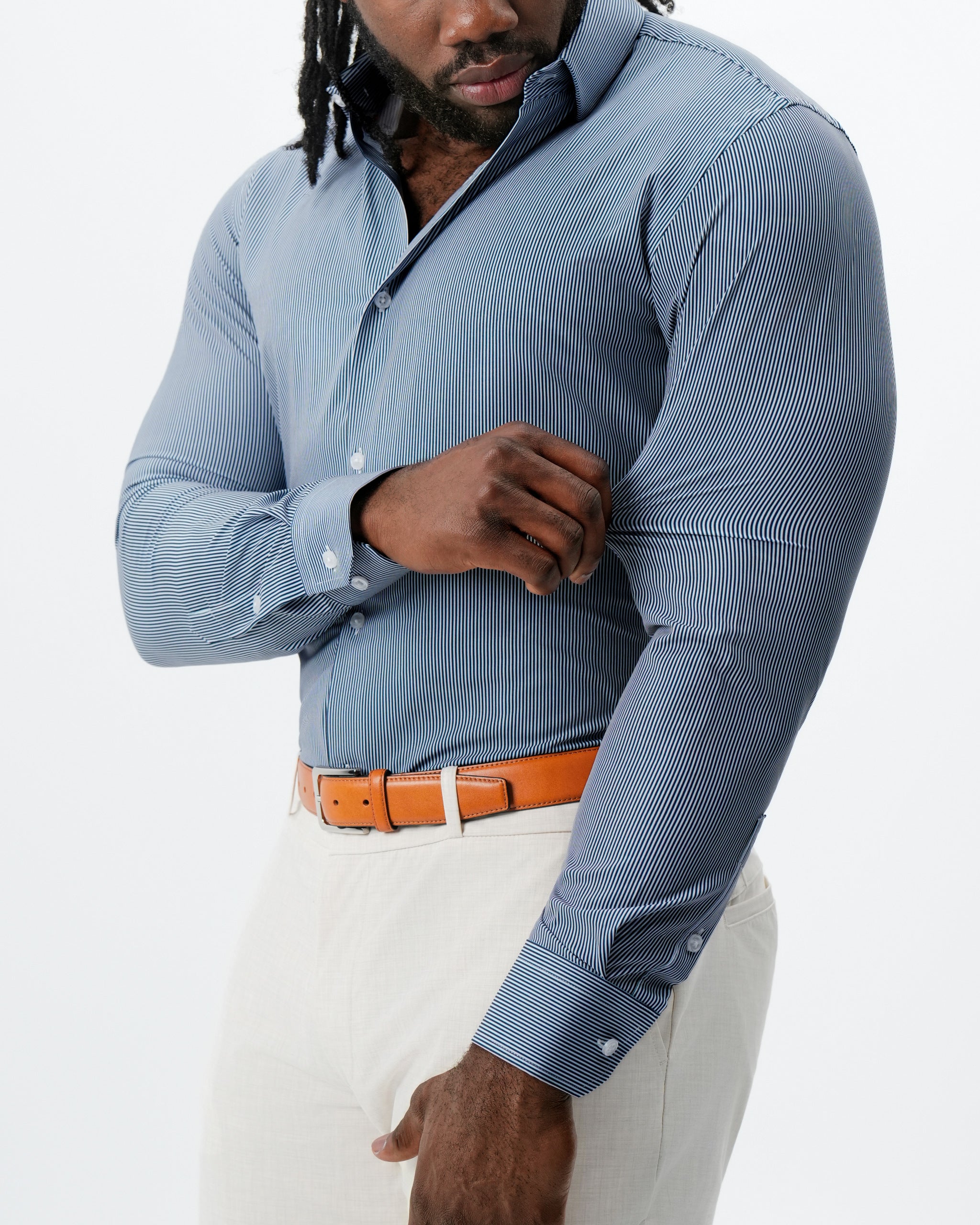 "The Hugo" Navy Pinstripe