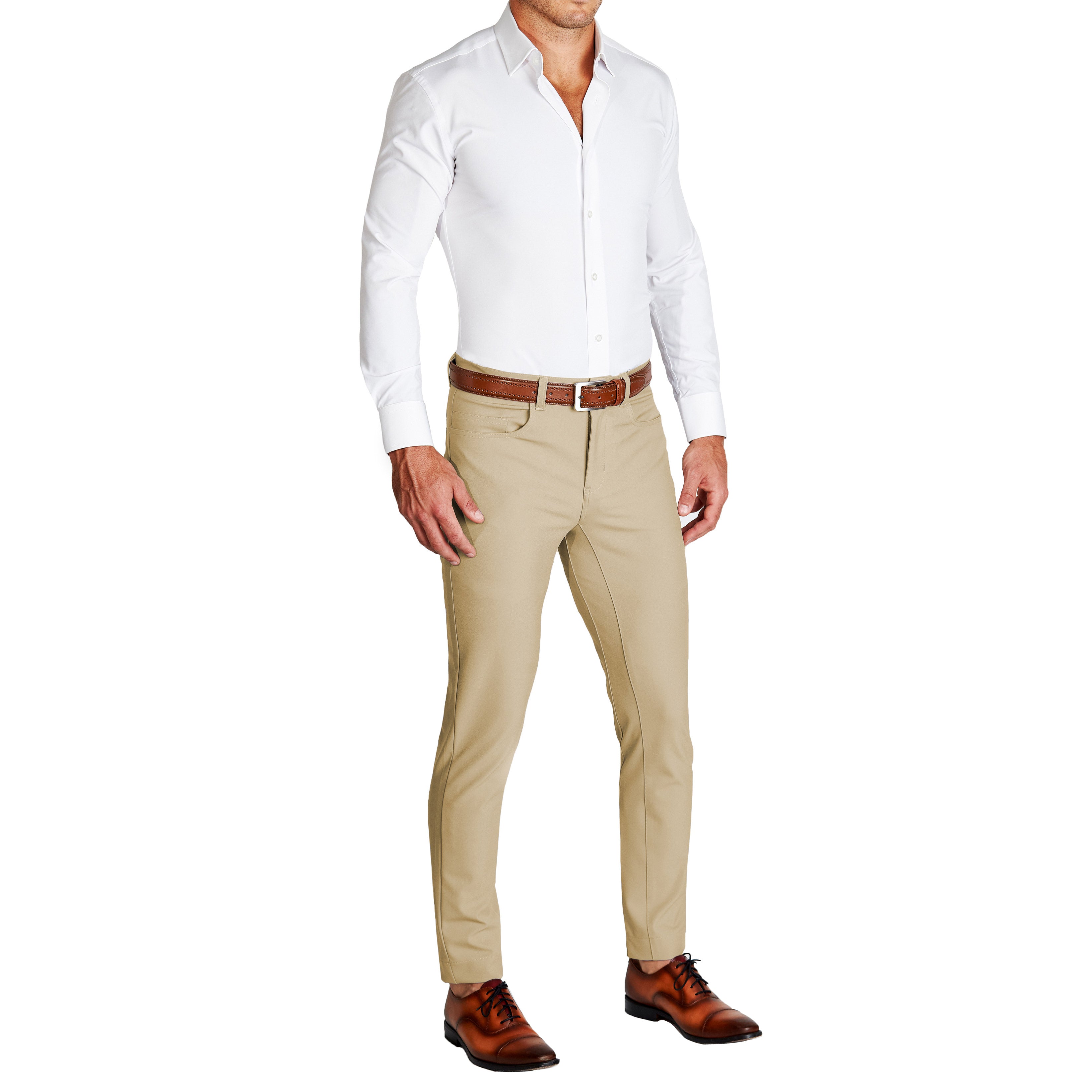 Athletic Fit Stretch Tech Chino - Mid Khaki