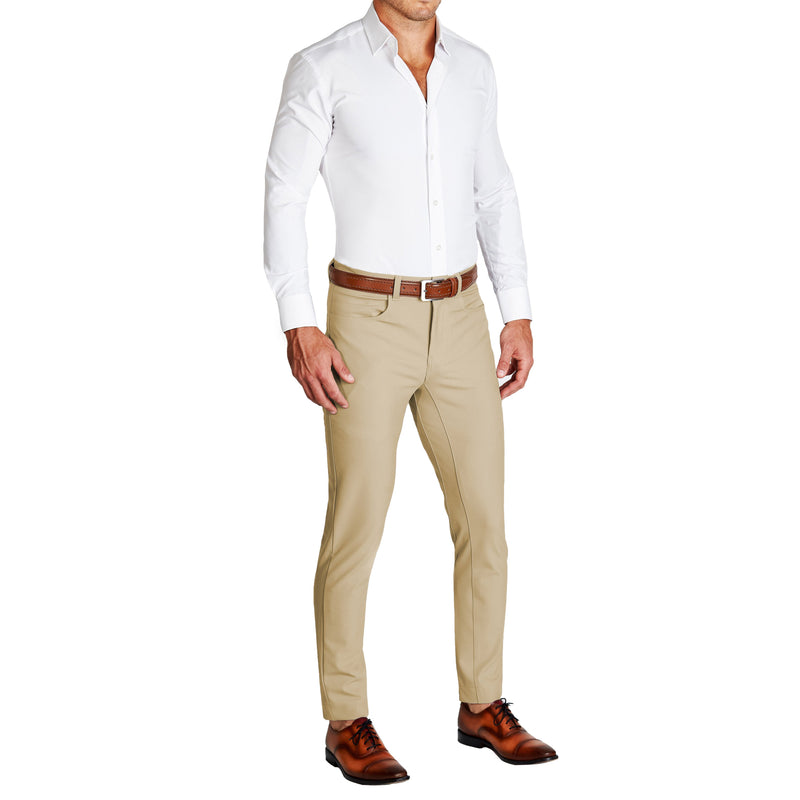 Athletic Fit Stretch Tech Chino - Mid Khaki - State and Liberty Clothing  Company Canada