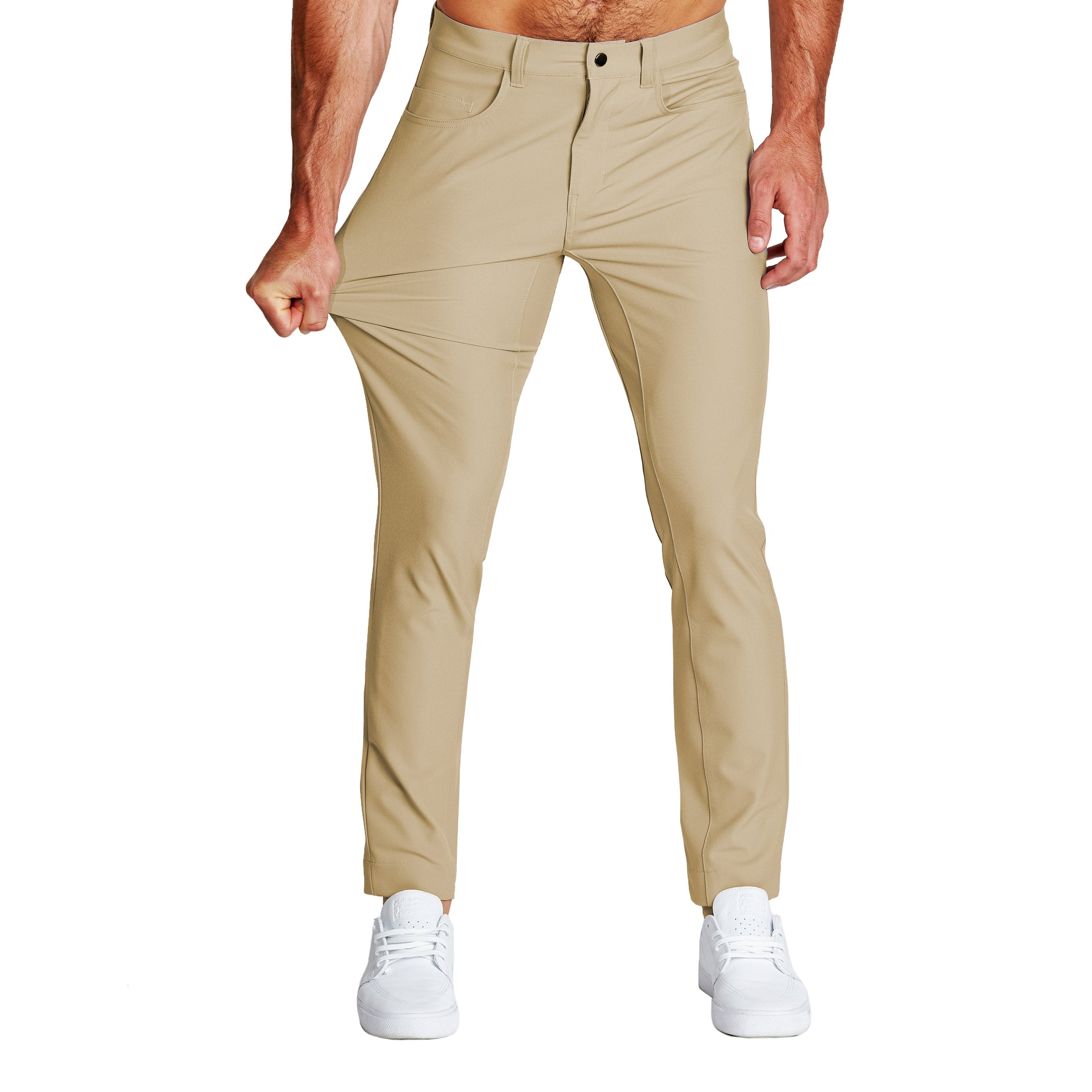 Athletic Fit Stretch Tech Chino - Mid Khaki