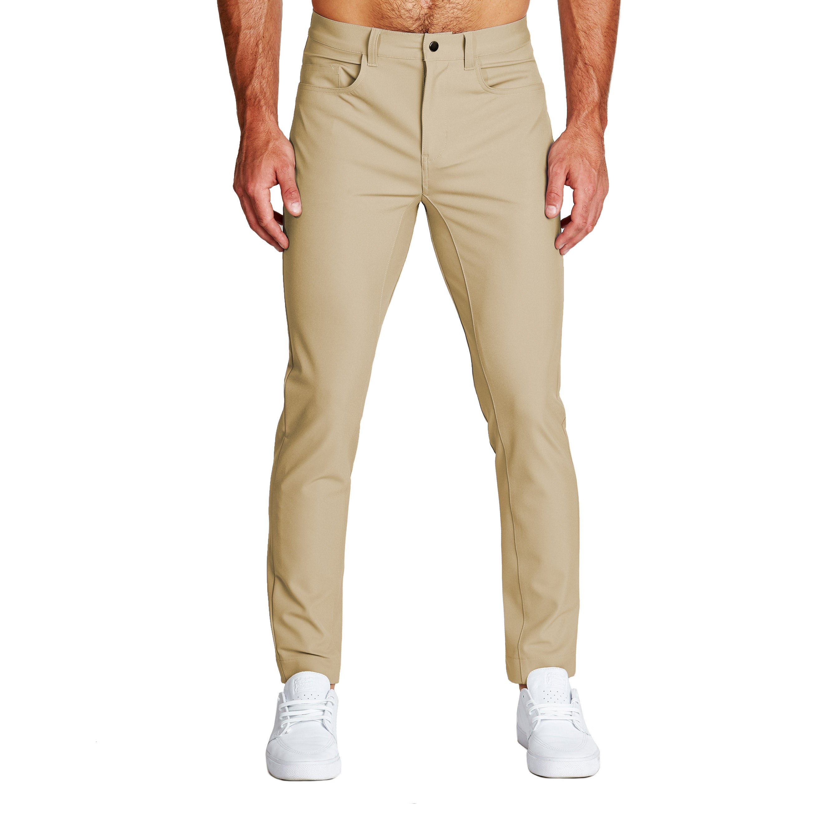 Athletic Fit Stretch Tech Chino - Mid Khaki