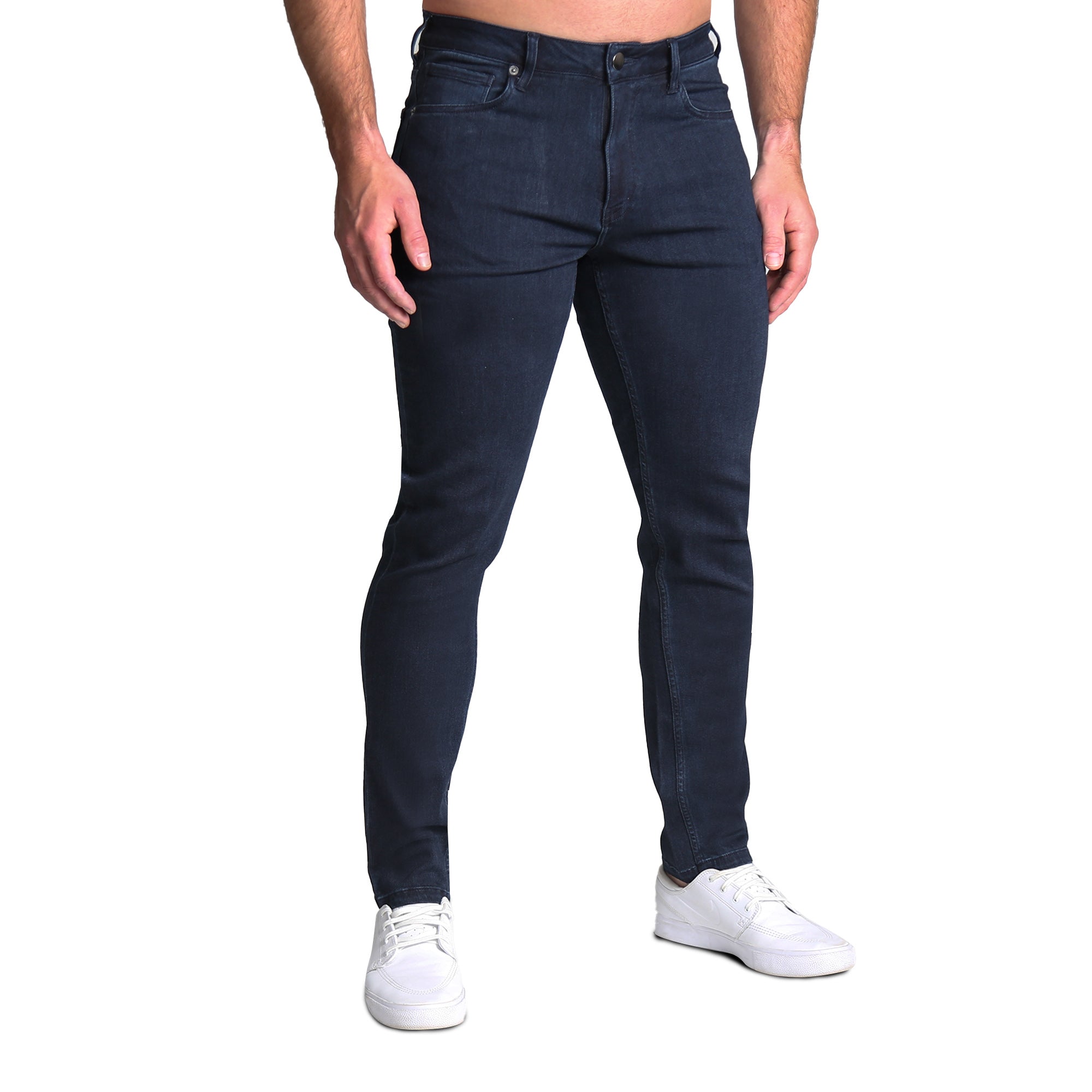 Athletic Fit Stretch Jeans - Navy