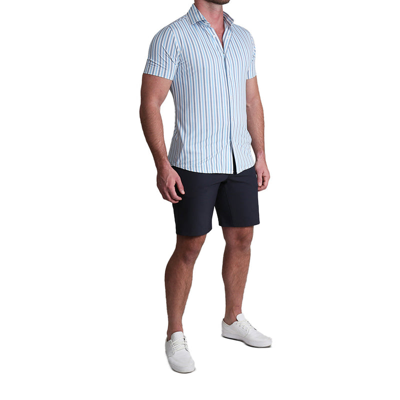 "The Vito" Blue, Navy, and White Striped