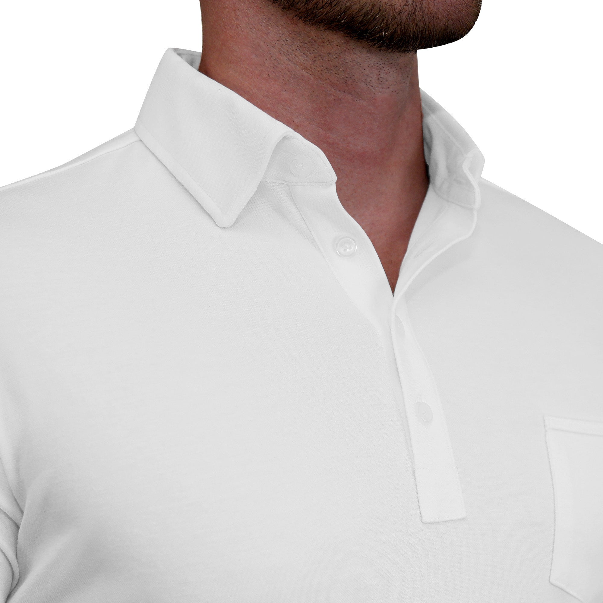 "The Noah" White Pique Polo