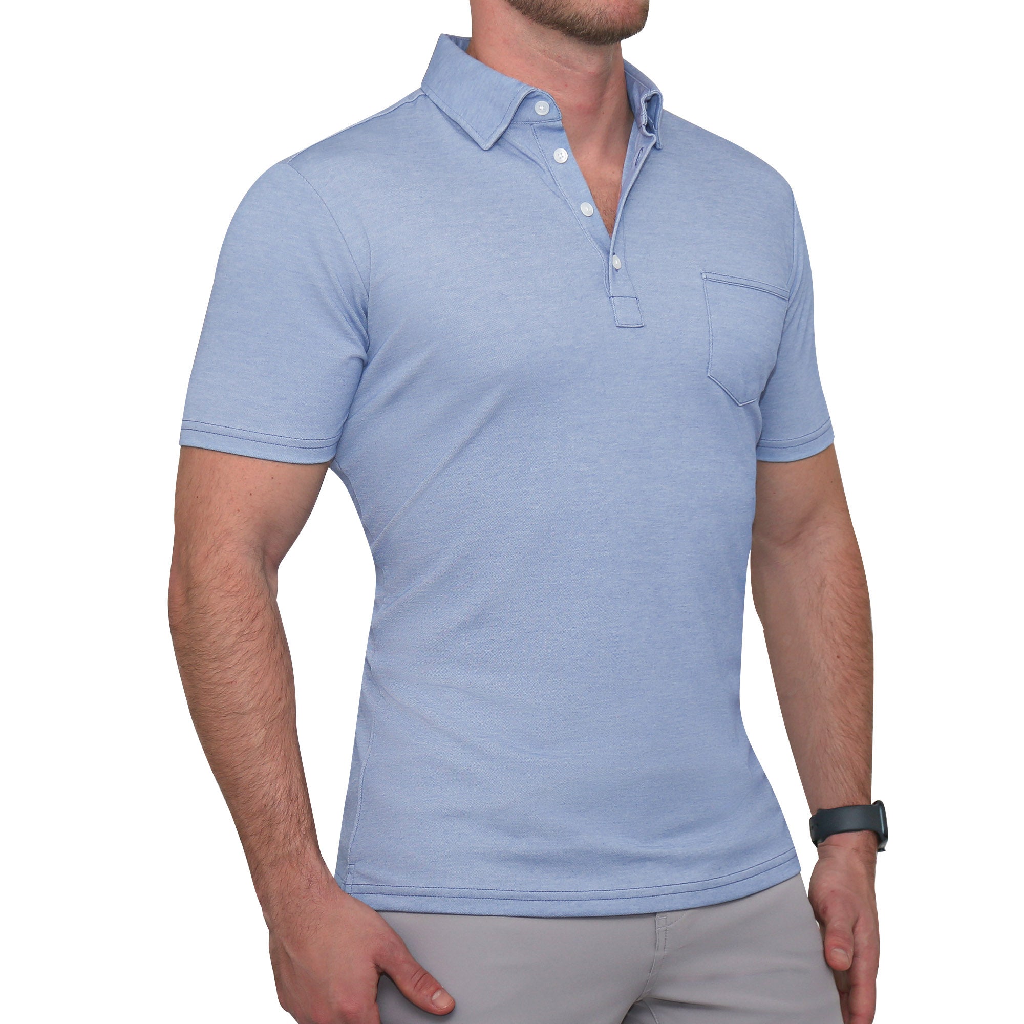 "The Matt" Sky Blue Pique Polo