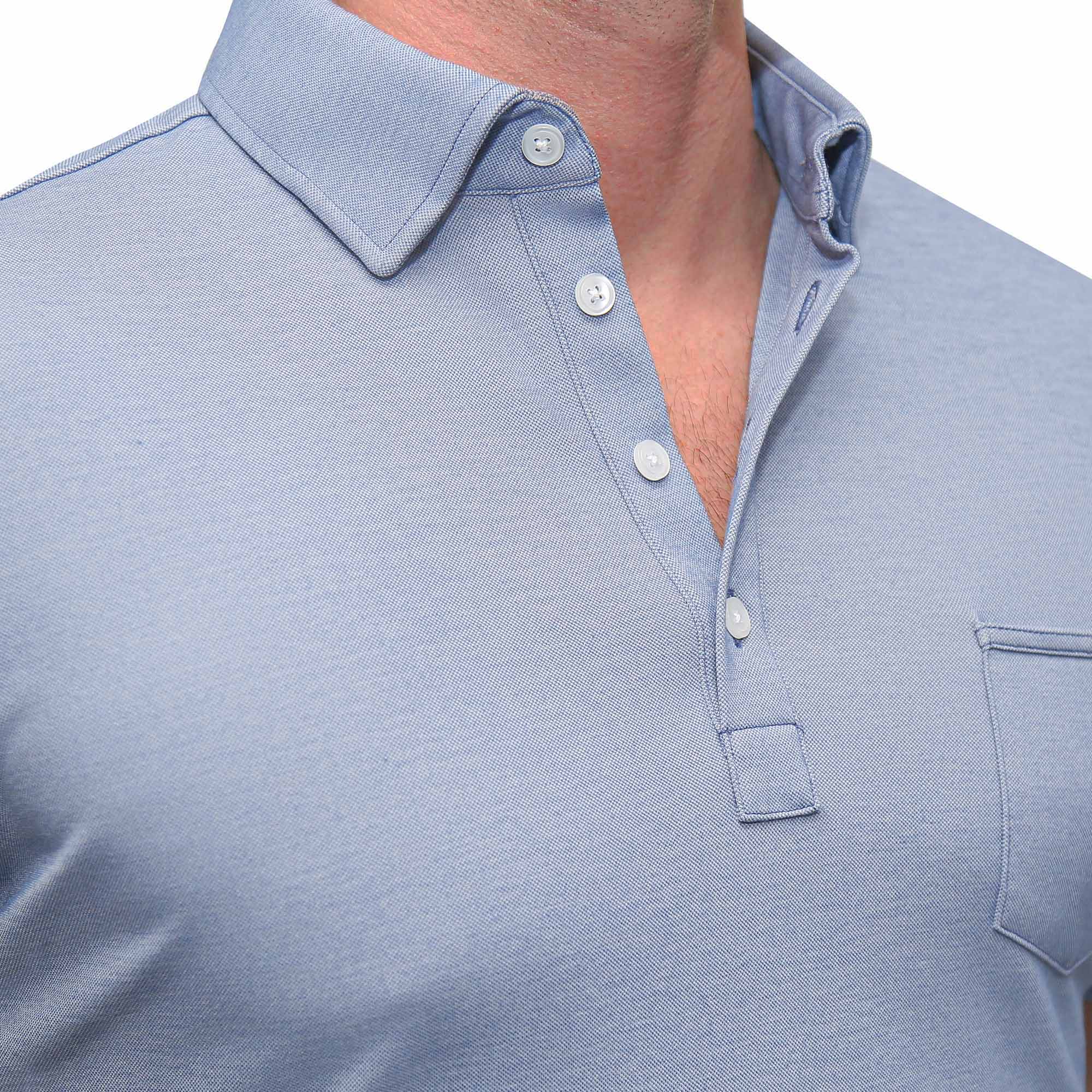 "The Matt" Sky Blue Pique Polo