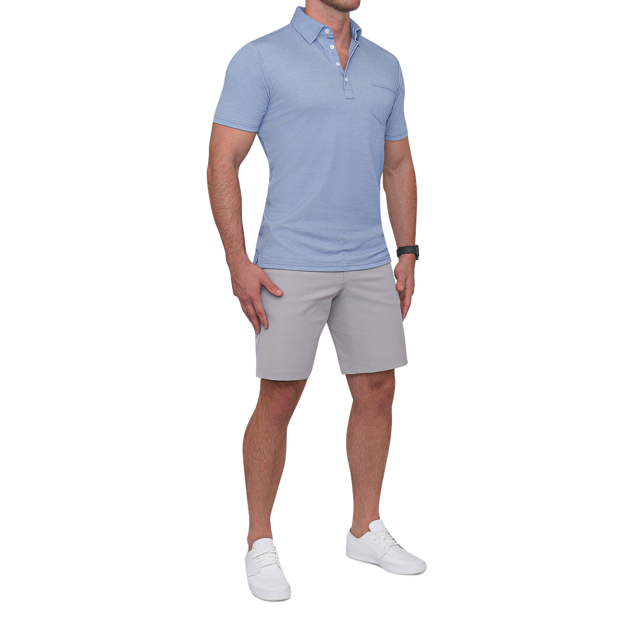 "The Matt" Sky Blue Pique Polo